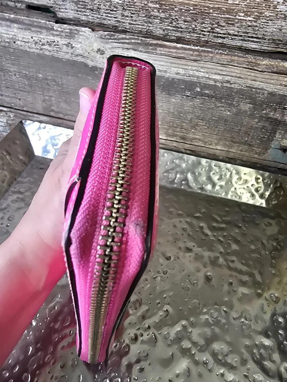Kate Spade Hot Pink Leather Zip Around Continental Wallet